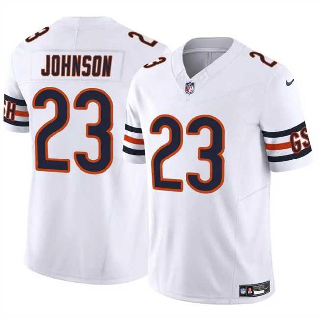 Men & Women & Youth Chicago Bears #23 Roschon Johnson White 2023 F.U.S.E. Vapor Stitched Football Jersey